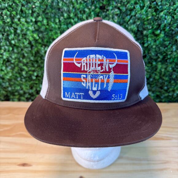 Riden Salty Rodeo Co Trucker Bison Hat Matt 5:13 Snapback Cap Adult OS - Picture 1 of 8